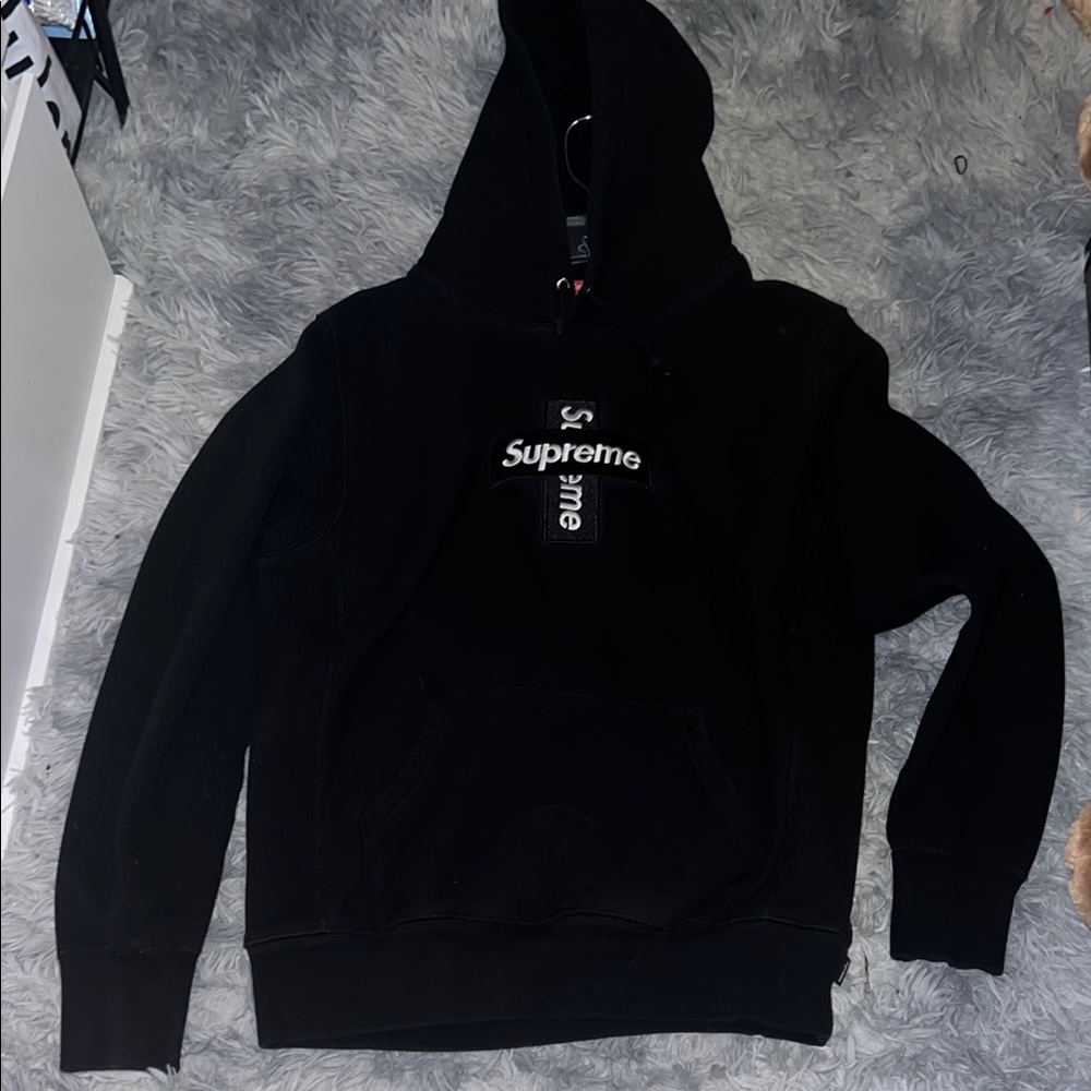 Supreme Black Heavy Cloth Hoodie Streetwear